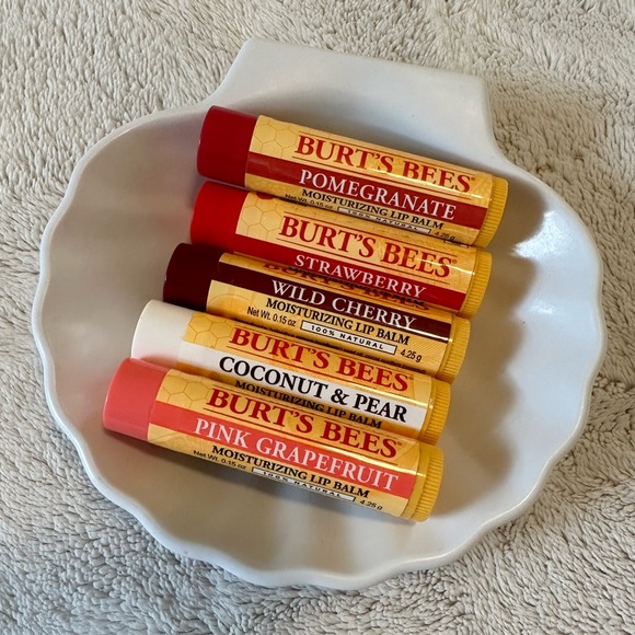 Burt's Bees Makeup 5 Burts Bees Lip Balms In Coconut Cherry